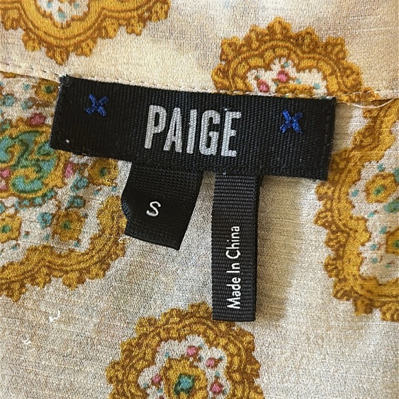 PAIGE …CARAWAY MANDALA 100% SILK BLOUSE …SIZE S - Picture 6 of 15